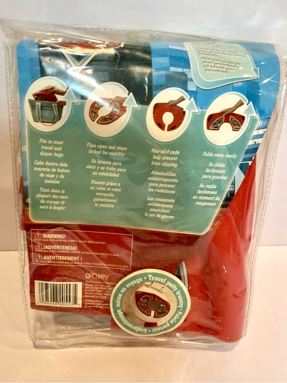 Disney Pixar Cars Lightning McQueen Foldable Travel Potty Seat ~ Open Box Rare*